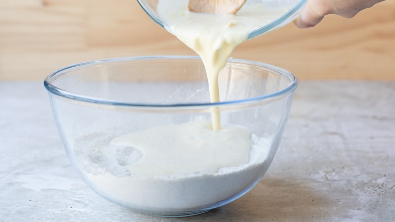 Wet batter in bowl