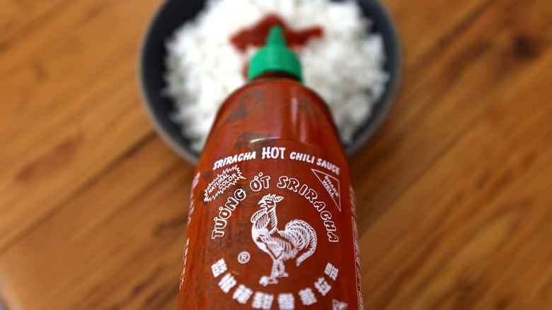 Sriracha on rice 