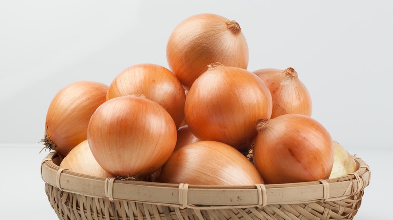 Onions in a basket