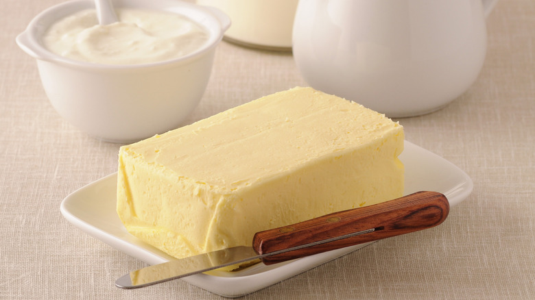 European-style butter with knife