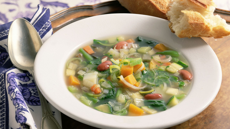 Bowl of vegetable soup