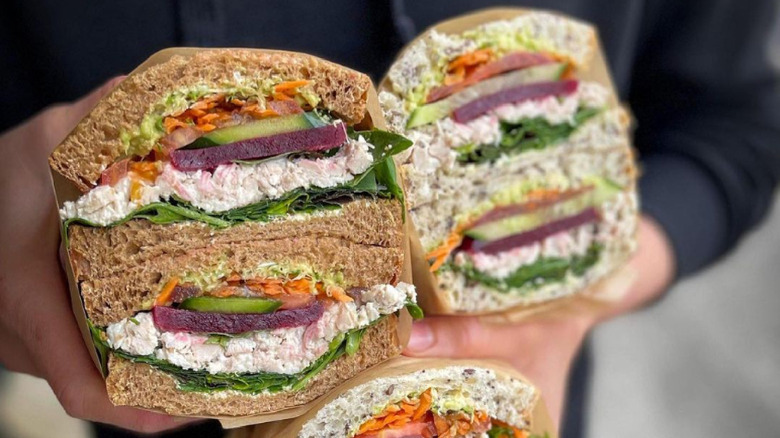 prepared salad sandwich