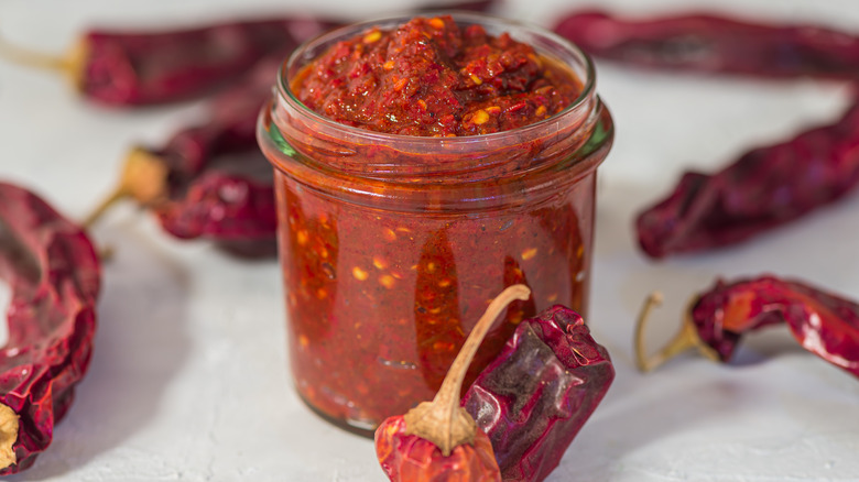 harissa sauce in a jar