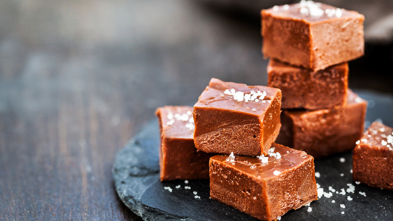 Plated homemade fudge