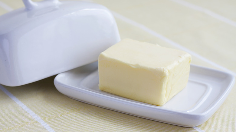 Butter sits on dish 