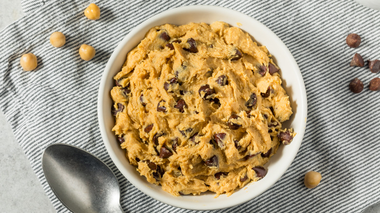 bowl of chocolate chip cookie dough