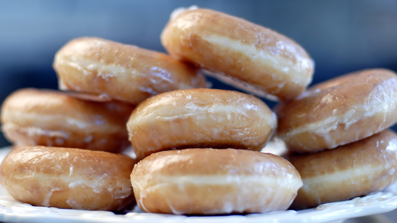 Stack of glazed doughnuts