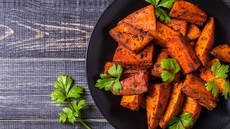 roast sweet potato chunks