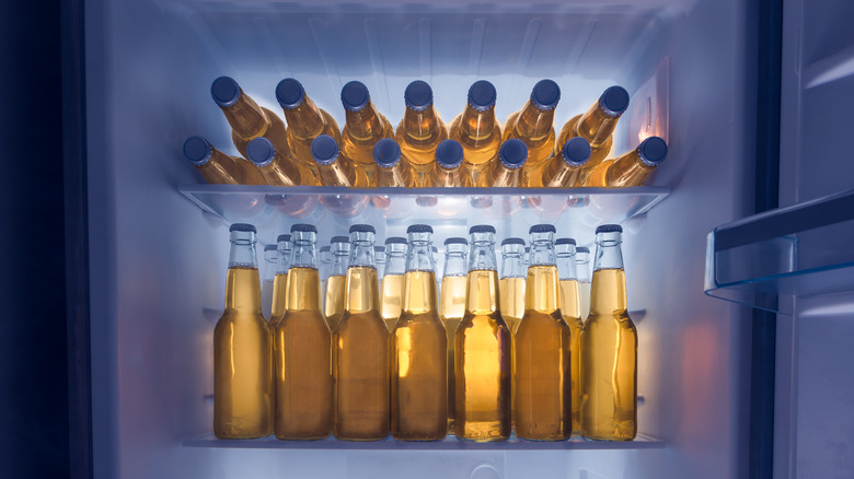 Beer in a fridge