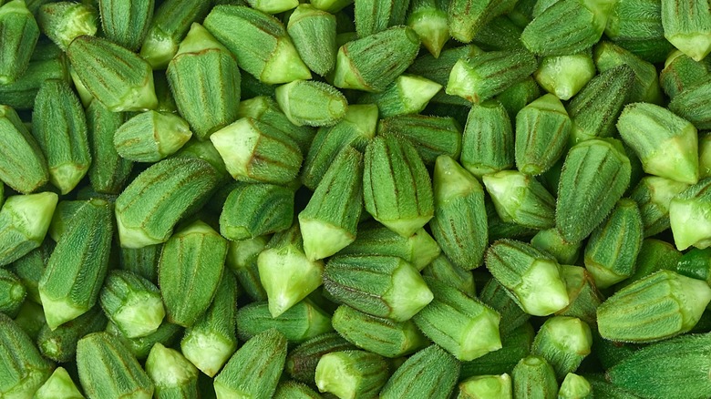 small green fresh okra