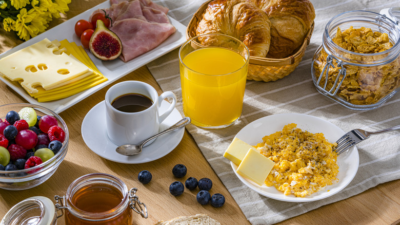 a breakfast mezze spread