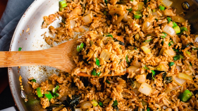 fried rice served in a skillet