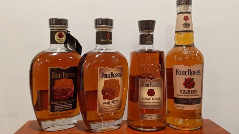 Four Roses line up of all four bourbons
