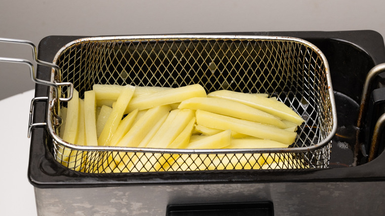 cooking fries in oil