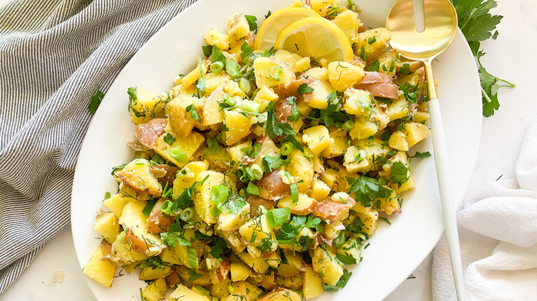 french potato salad in bowl 