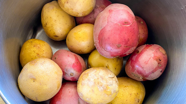 potatoes in a pot 