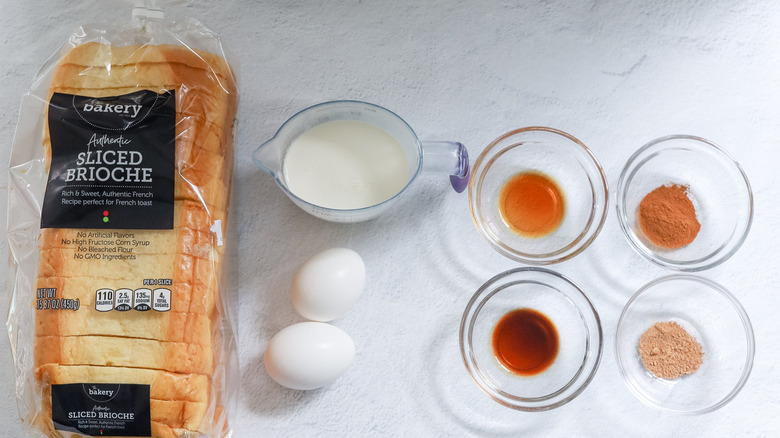 ingredients for French toast waffles