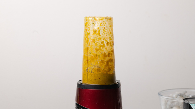 curry paste in small blender