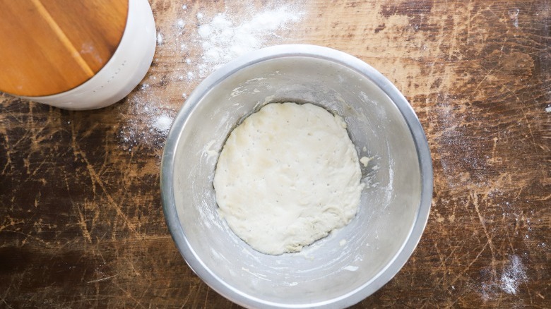 bowl with bread leaven