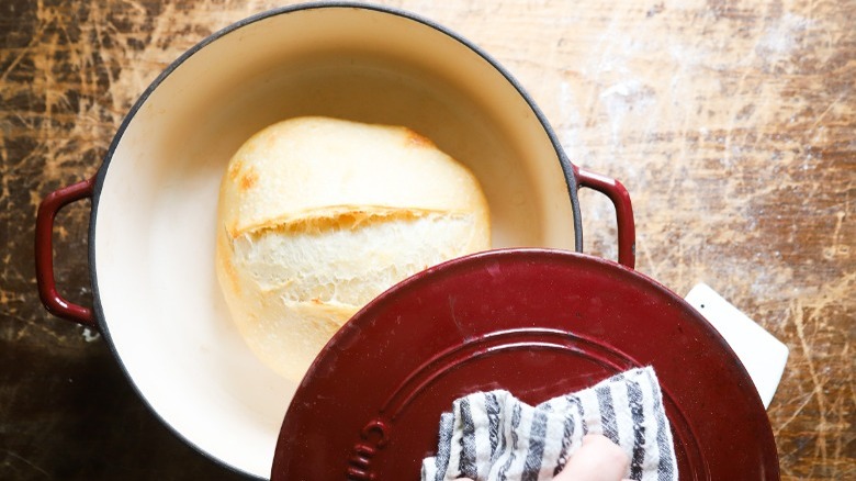 sourdough bread in dutch oven