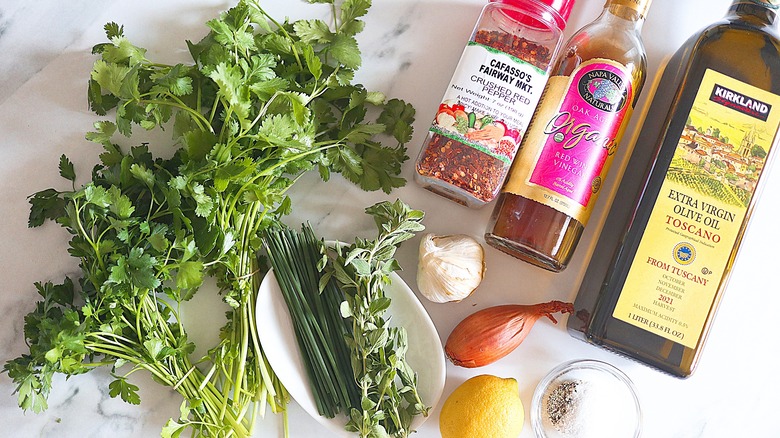 ingredients for chimichurri