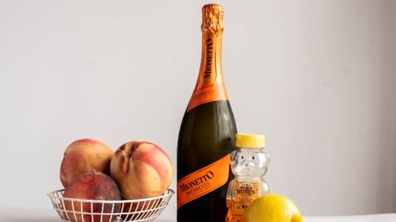 ingredients for peach bellinis