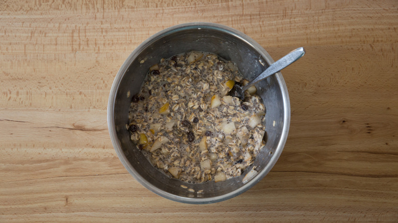 oat mixture in mixing bowl