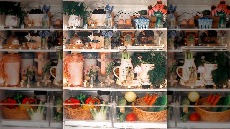 decorated fridge interior