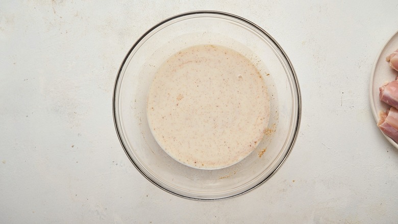 bowl of buttermilk brine