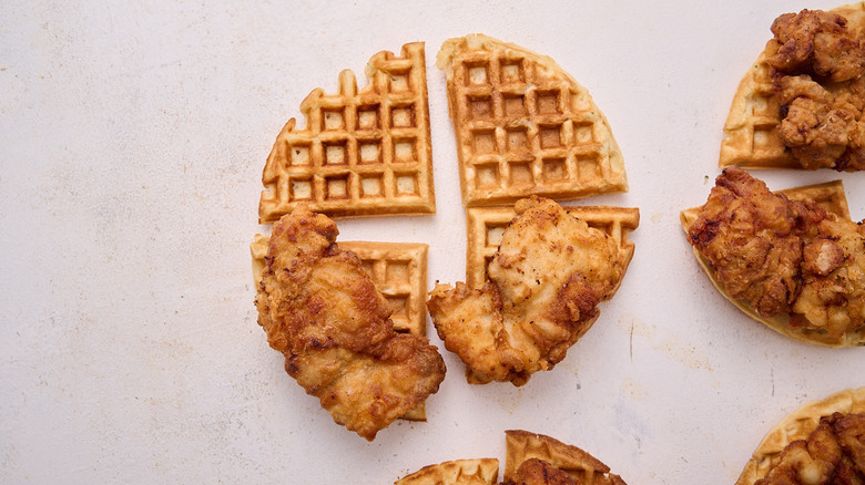 fried chicken on waffle