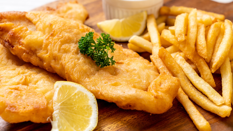 Fried perch and french fries