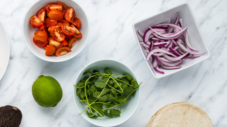 fresh veggies in bowls