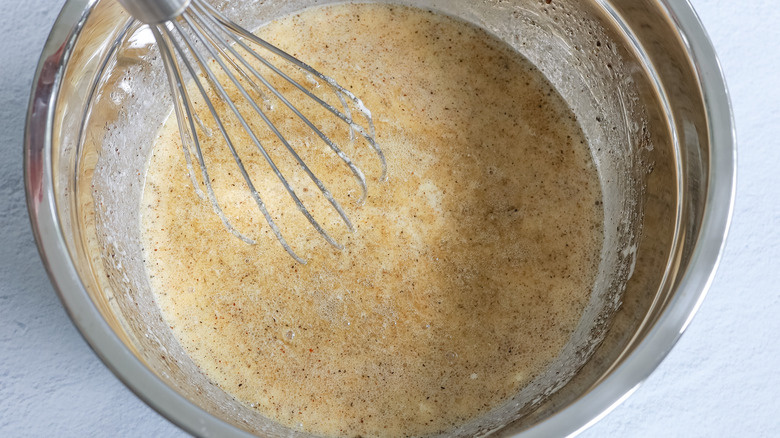 mixing sauce for chicken casserole