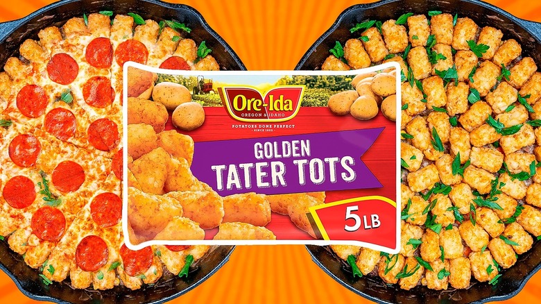 frozen tater tots on platters