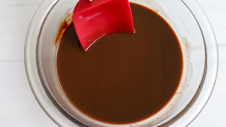 melted chocolate in bowl