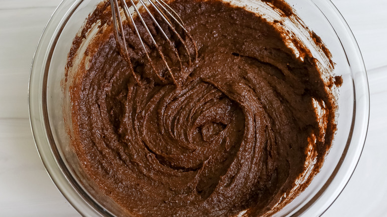 brownie batter in bowl