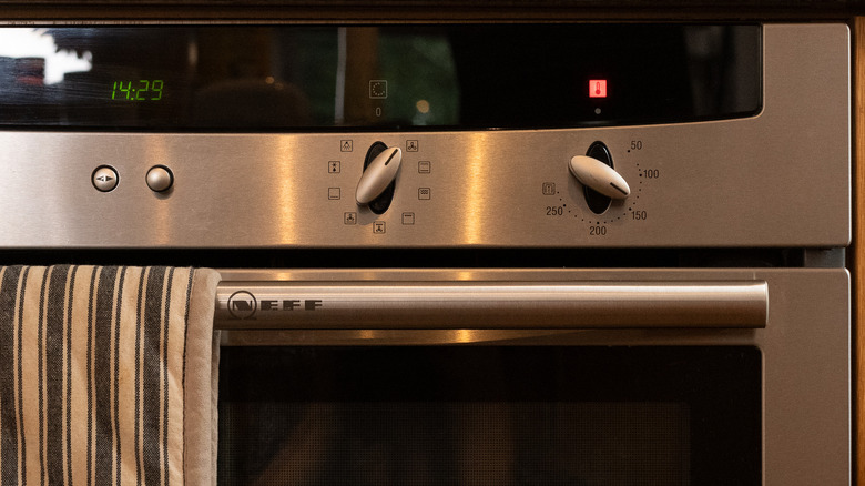 preheating an oven