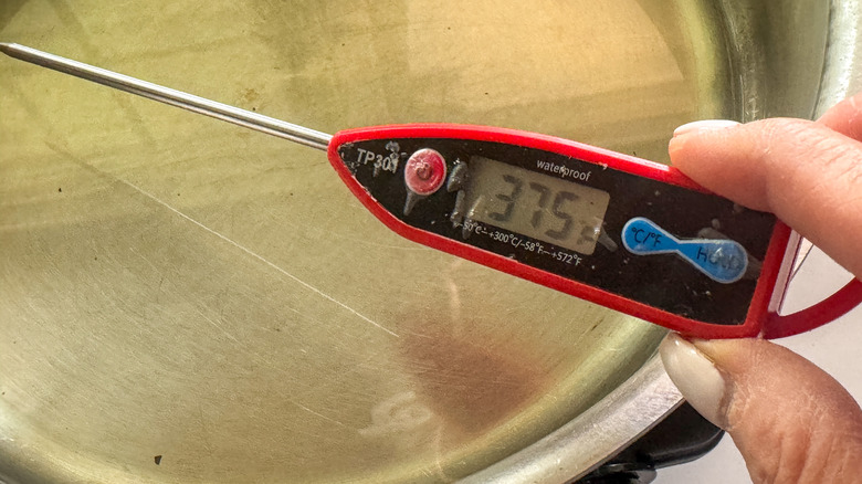 food thermometer at 375F