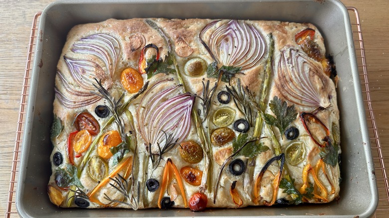 Baked vegetable focaccia