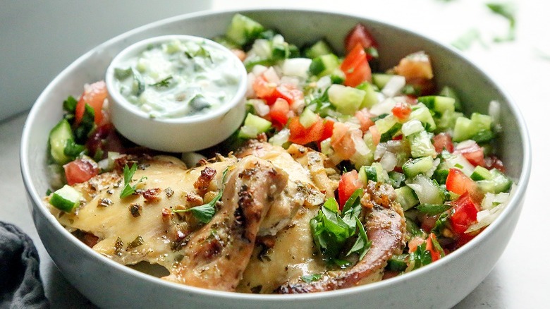 chicken and cucumber salad