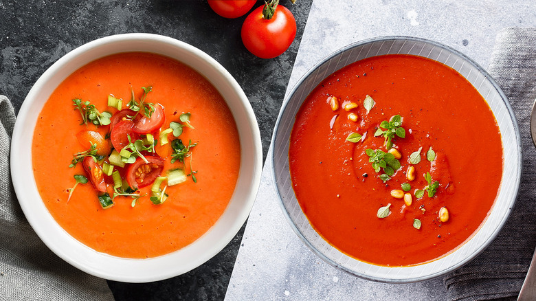 Gazpacho and tomato soup