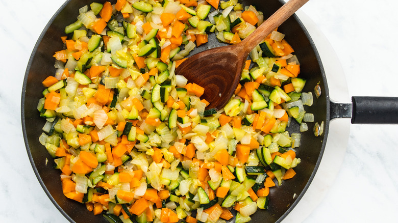 veggies in a pan