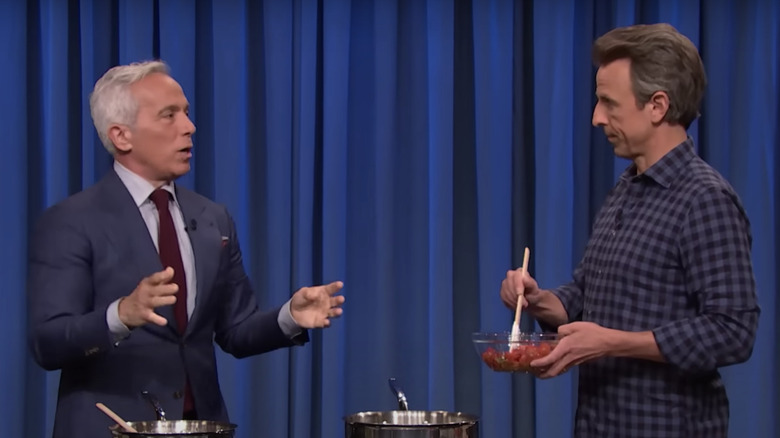 Geoffrey Zakarian and Seth Meyers