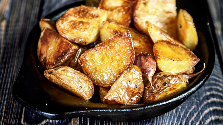 crispy potatoes in dish