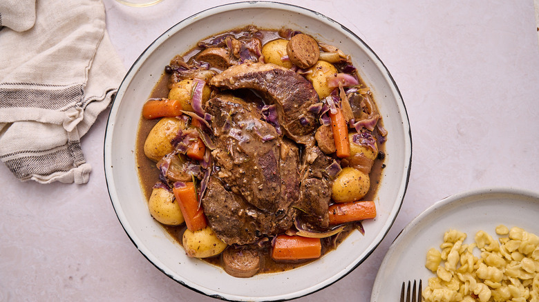 pot roast in bowl on table