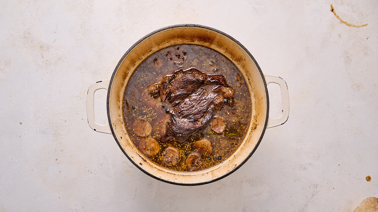 cooked beef in broth