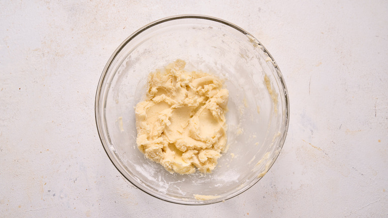 butter and flour mixed in bowl