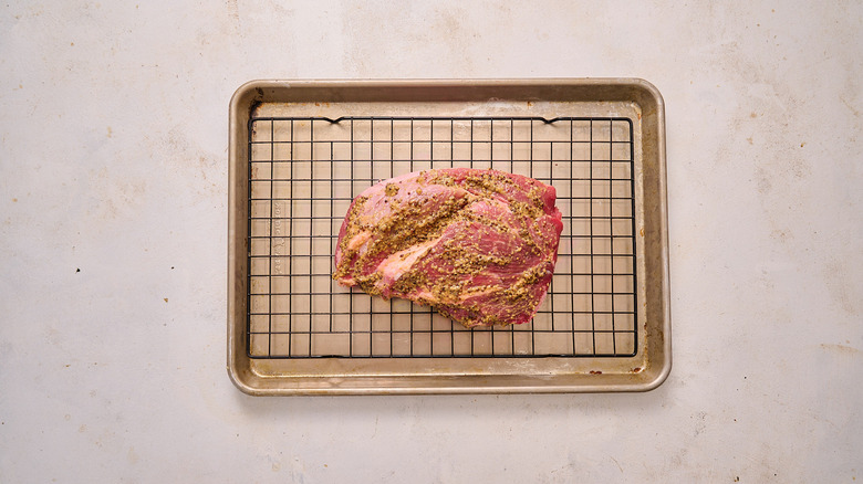 beef chuck roast on sheet tray