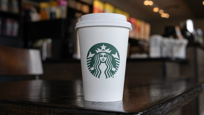 starbucks hot cup on counter