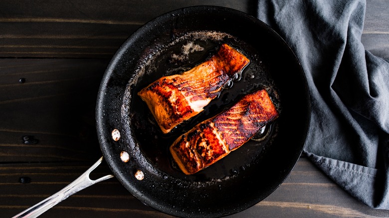 fish in skillet